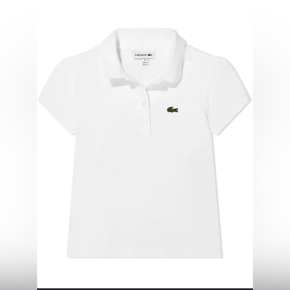 Lacoste White Polo Shirt with Green Crocodile Patch